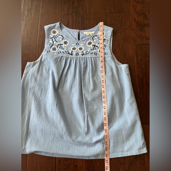Boden Portia Blue Floral Embroidered Tank Top - Picture 9 of 10